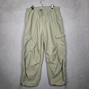 No Boundaries Pants Womens L Green Parachute Y2K Baggy‎ Paratrooper Cargo Skater